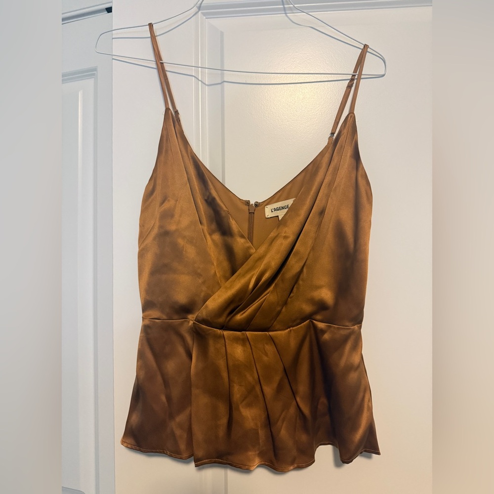 L'AGENCE Bronze Satin Dress